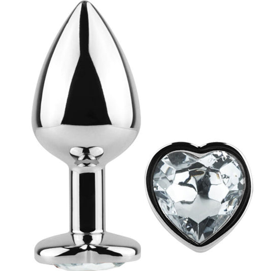 Secretplay Metal Butt Plug Clear Crystal Heart Small Size 7 Cm | Niks.fi verkkokauppa