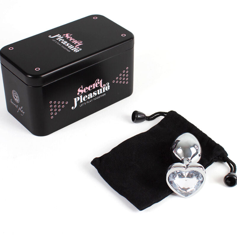 Secretplay Metal Butt Plug Clear Crystal Heart Small Size 7 Cm | Niks.fi verkkokauppa