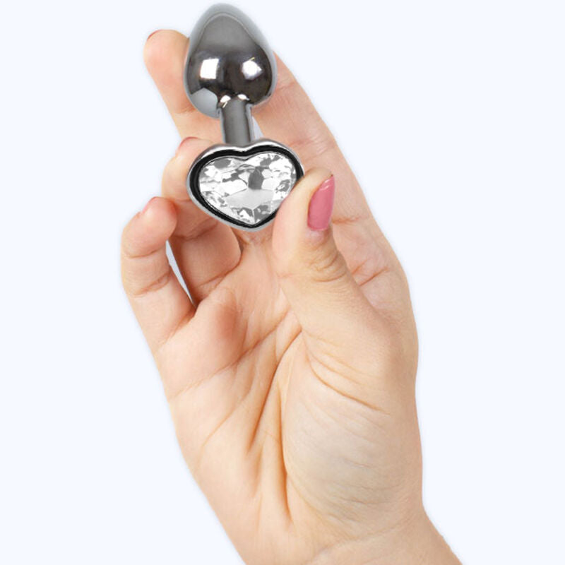 Secretplay Metal Butt Plug Clear Crystal Heart Small Size 7 Cm | Niks.fi verkkokauppa