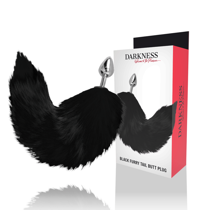 Darkness Silver Anal Plug 8 Cm With Black Tail | Niks.fi verkkokauppa