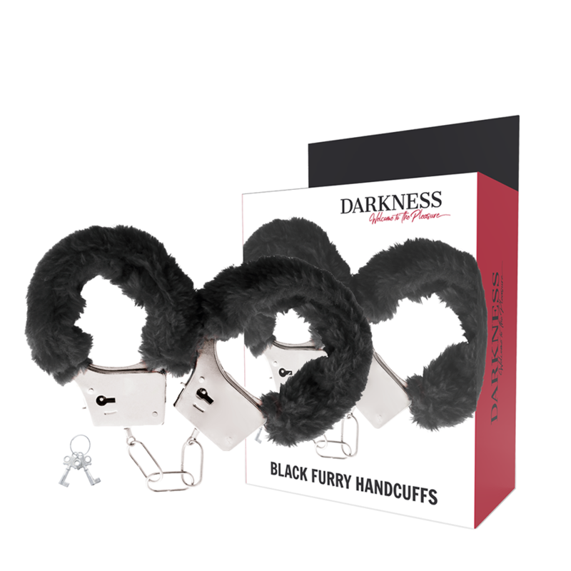 Darkness Black Lined Metal Handcuffs | Niks.fi verkkokauppa