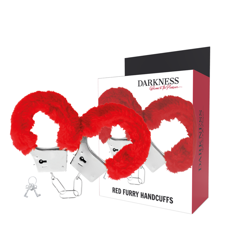 Darkness Red Lined Metal Handcuffs | Niks.fi verkkokauppa