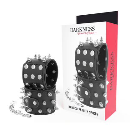 Darkness Skulls And Bones Black Spiked Handcuffs | Niks.fi verkkokauppa