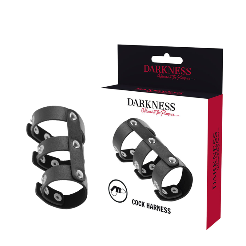 Darkness Adjustable Leather Double Penis And Testicle Ring | Niks.fi verkkokauppa