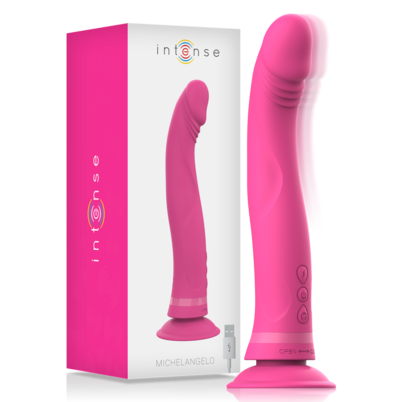 Intense Michelangelo Pink Silicone Vibrator Dildo | Niks.fi verkkokauppa