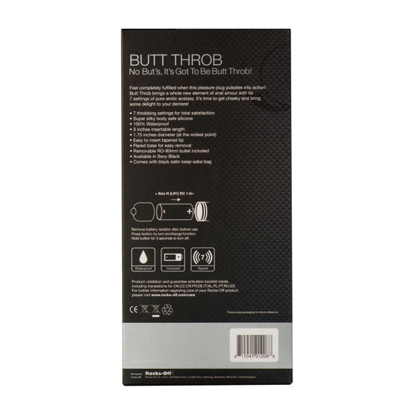 Rocks-Off Butt Throb P-Point Stimulator 7 Speeds Black | Niks.fi verkkokauppa