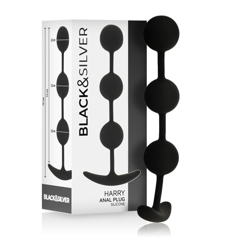 Black&Silver Harry Anal Rosary 3 Silicone Spheres 14 Cm | Niks.fi verkkokauppa