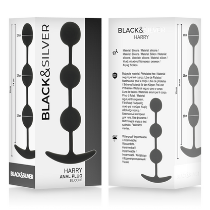 Black&Silver Harry Anal Rosary 3 Silicone Spheres 14 Cm | Niks.fi verkkokauppa