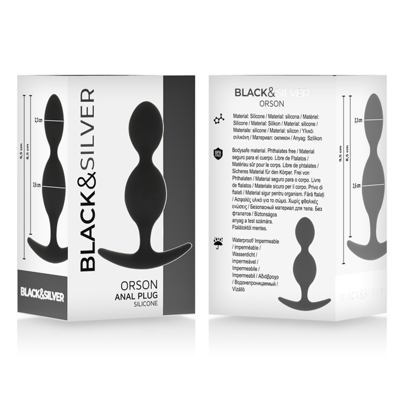 Black&Silver Orson Plug Silicone 2 Anal Waves 9 Cm | Niks.fi verkkokauppa