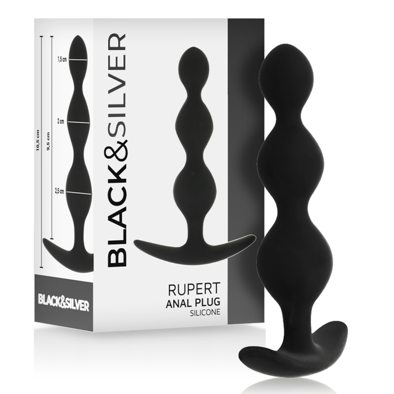 Black&Silver Rupert Anal Ball Chain 10 Cm | Niks.fi verkkokauppa