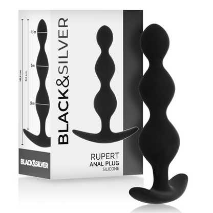 Black&Silver Rupert Anal Ball Chain 10 Cm | Niks.fi verkkokauppa