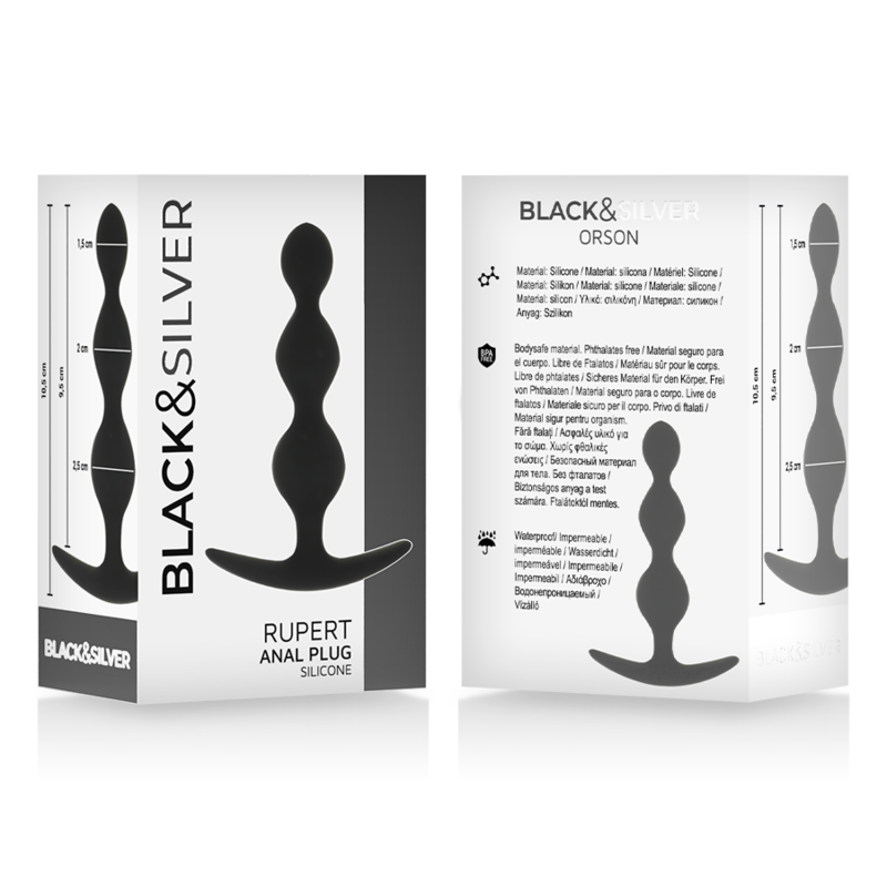 Black&Silver Rupert Anal Ball Chain 10 Cm | Niks.fi verkkokauppa
