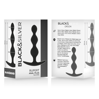 Black&Silver Rupert Anal Ball Chain 10 Cm | Niks.fi verkkokauppa