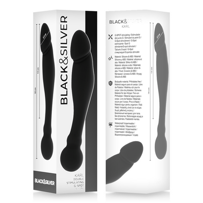 Black&Silver Karl G-Point Stimulating Dildo 18 Cm | Niks.fi verkkokauppa