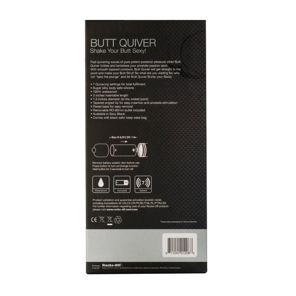 Rocks-Off Butt Quiver P-Point Stimulator 7 Speeds Black | Niks.fi verkkokauppa