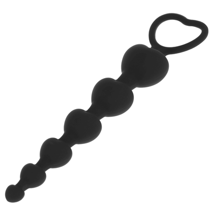 Black&Silver Mila Anal Chain Of Hearts 18 Cm | Niks.fi verkkokauppa