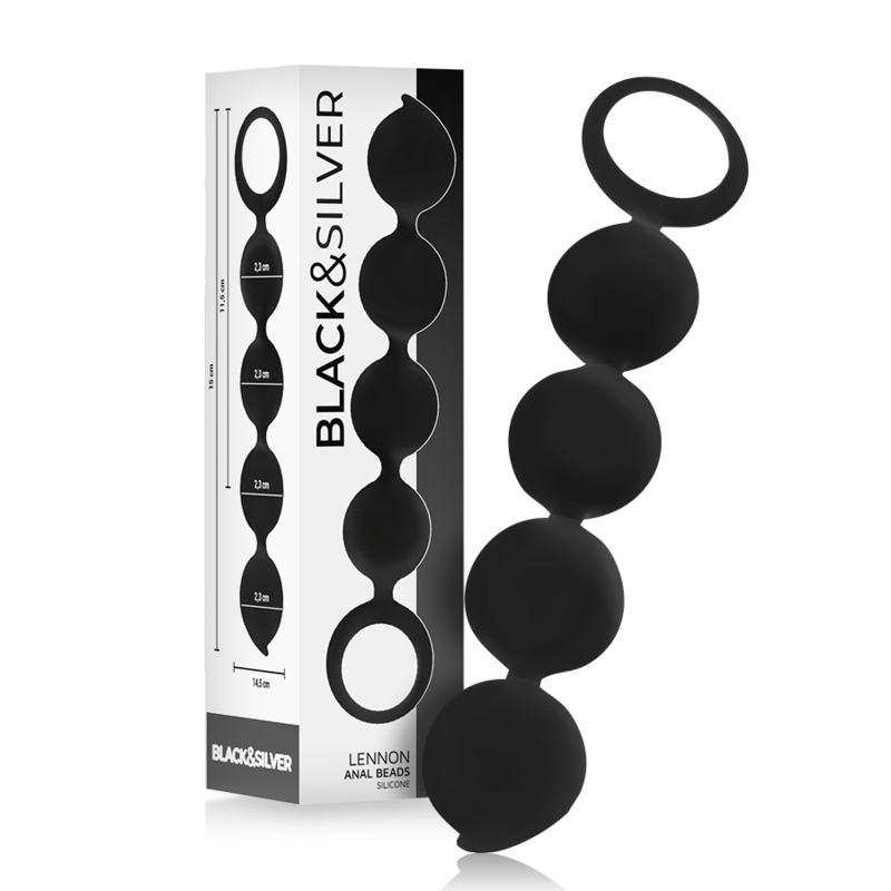 Black&Silver Lennon Anal Rosary 4 Silicone Spheres 15 Cm | Niks.fi verkkokauppa