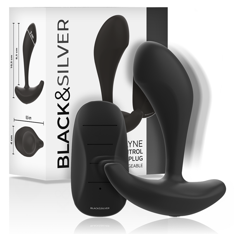 Black&Silver Dwayne Anal Plug Silicone Remote Control | Niks.fi verkkokauppa