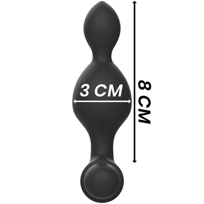 Black&Silver Tucker Small Silicone Anal Plug Remote Control | Niks.fi verkkokauppa