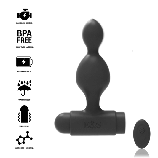 Black&Silver Tucker Small Silicone Anal Plug Remote Control | Niks.fi verkkokauppa