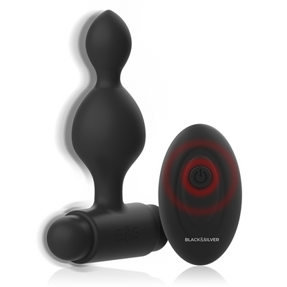 Black&Silver Tucker Small Silicone Anal Plug Remote Control | Niks.fi verkkokauppa