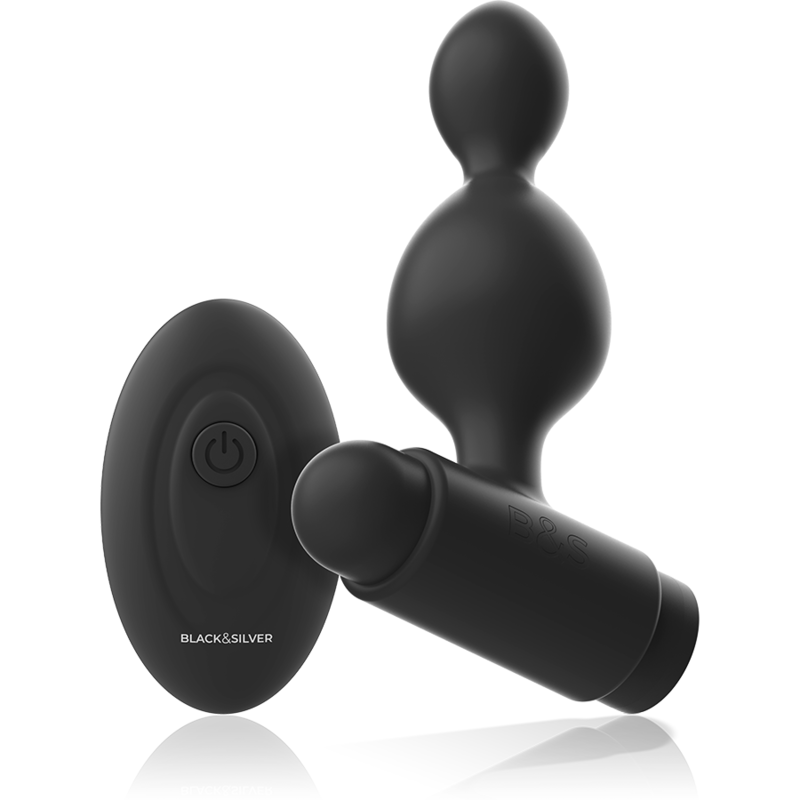 Black&Silver Tucker Small Silicone Anal Plug Remote Control | Niks.fi verkkokauppa