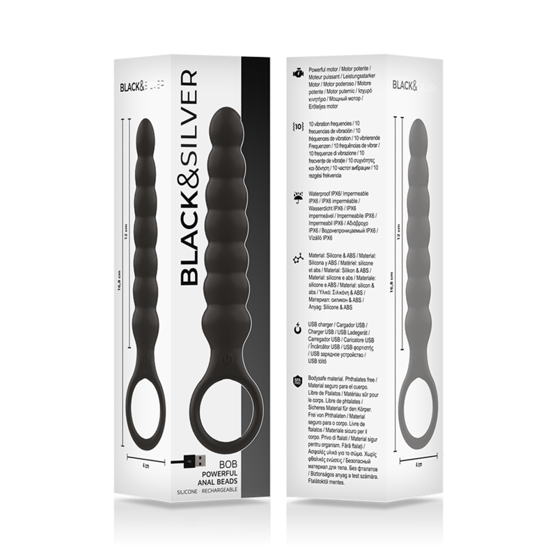 Black&Silver Bob Powerful Silicone Anal Dilator | Niks.fi verkkokauppa