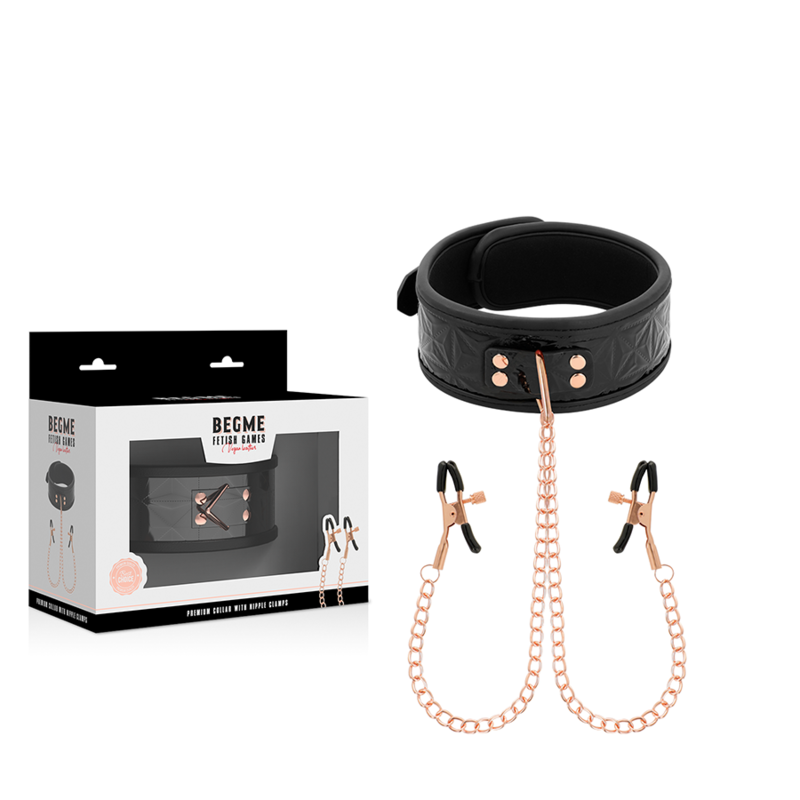 Begme Black Edition Collar With Nipple Clamps With Neoprene Lining | Niks.fi verkkokauppa