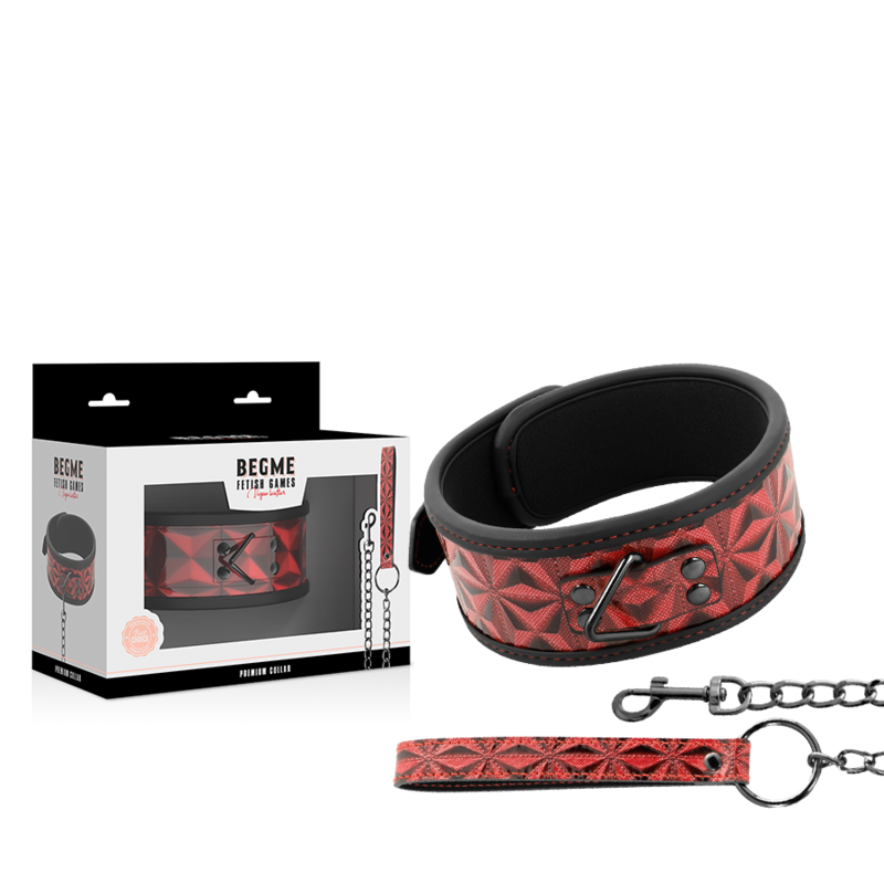 Begme Red Edition Premium Vegan Leather Collar With Neoprene Lining | Niks.fi verkkokauppa
