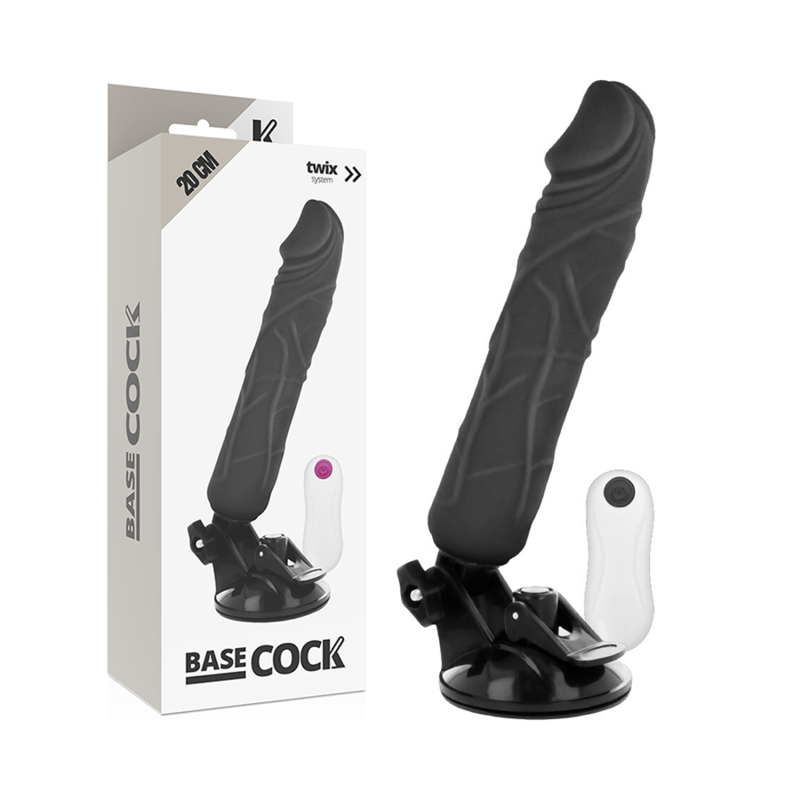 Basecock Realistic Vibrator Remote Control Black 20 Cm O- 4 Cm | Niks.fi verkkokauppa