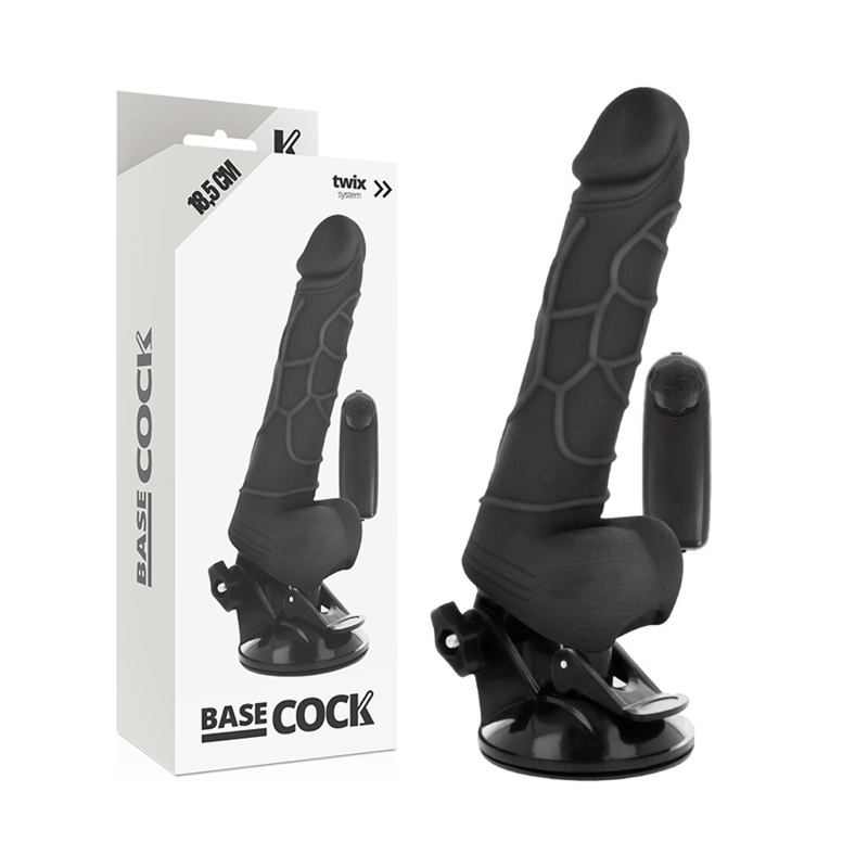 Basecock Realistic Vibrator Remote Control Black 18.5 Cm O- 4Cm | Niks.fi verkkokauppa