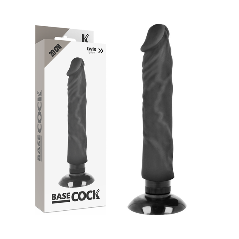 Basecock Realistic Vibrator 2-1 Black 20 Cm O- 4 Cm | Niks.fi verkkokauppa