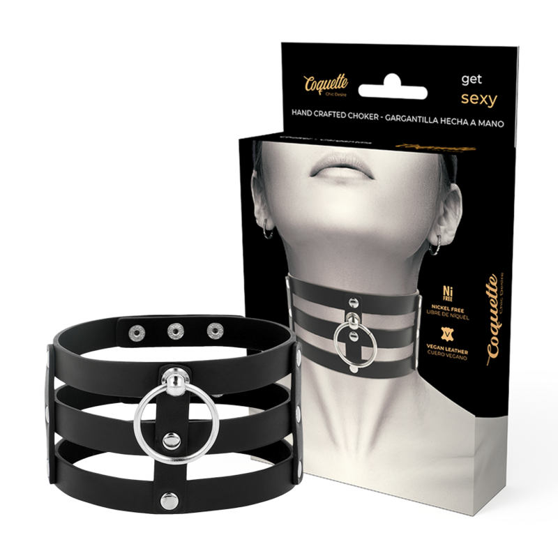 Coquette Chic Desire Fetish Style Vegan Leather Choker | Niks.fi verkkokauppa