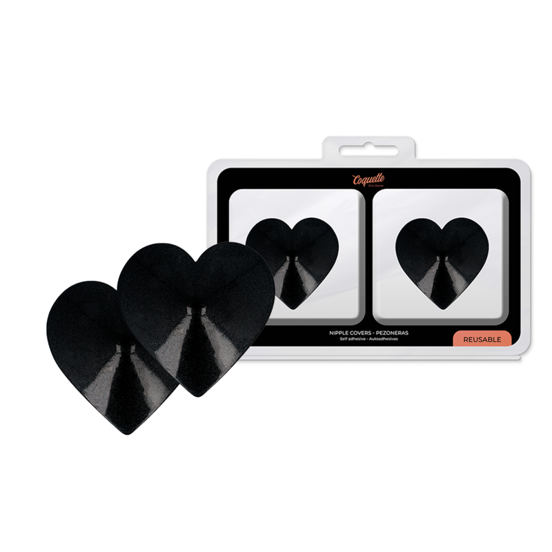 Coquette Chic Desire Black Hearts Nipple Covers | Niks.fi verkkokauppa