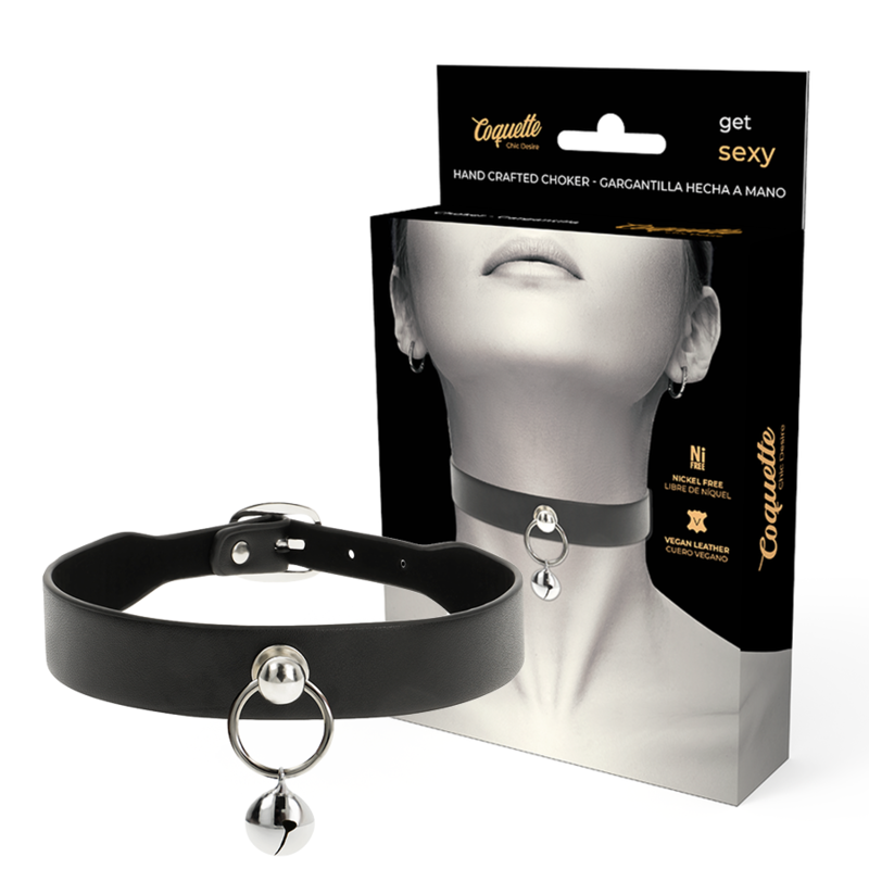 Coquette Chic Desire Vegan Leather Necklace Woman Accessory Rattle/Hoop | Niks.fi verkkokauppa