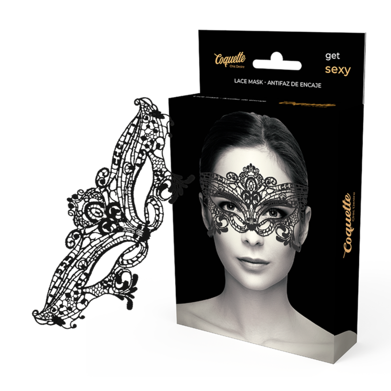 Coquette Chic Desire Wide Black Lace Mask | Niks.fi verkkokauppa