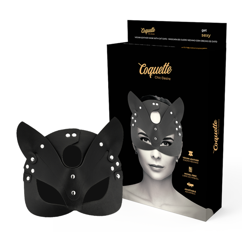 Coquette Chic Desire Vegan Leather Mask With Cat Ears | Niks.fi verkkokauppa