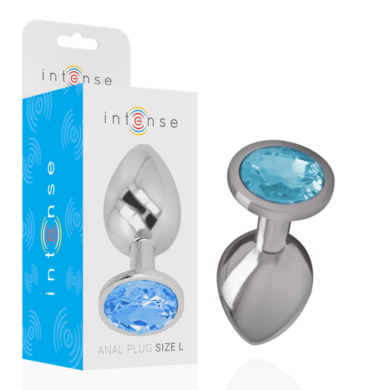 Intense Aluminum Metal Anal Plug With Blue Crystal Size L | Niks.fi verkkokauppa
