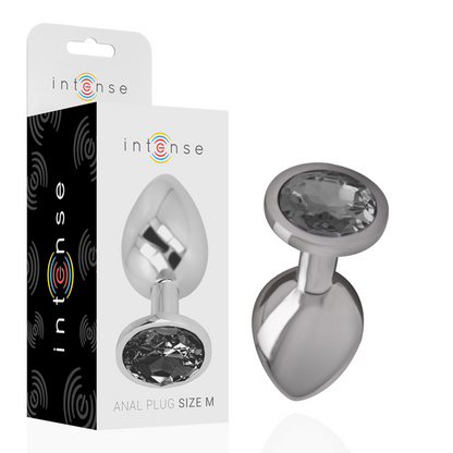 Intense Aluminum Metal Anal Plug With Black Glass Size M | Niks.fi verkkokauppa