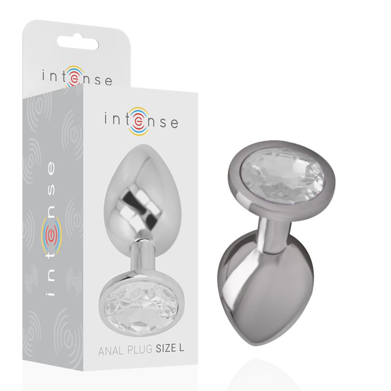 Intense Aluminum Metal Anal Plug With Silver Crystal Size L | Niks.fi verkkokauppa
