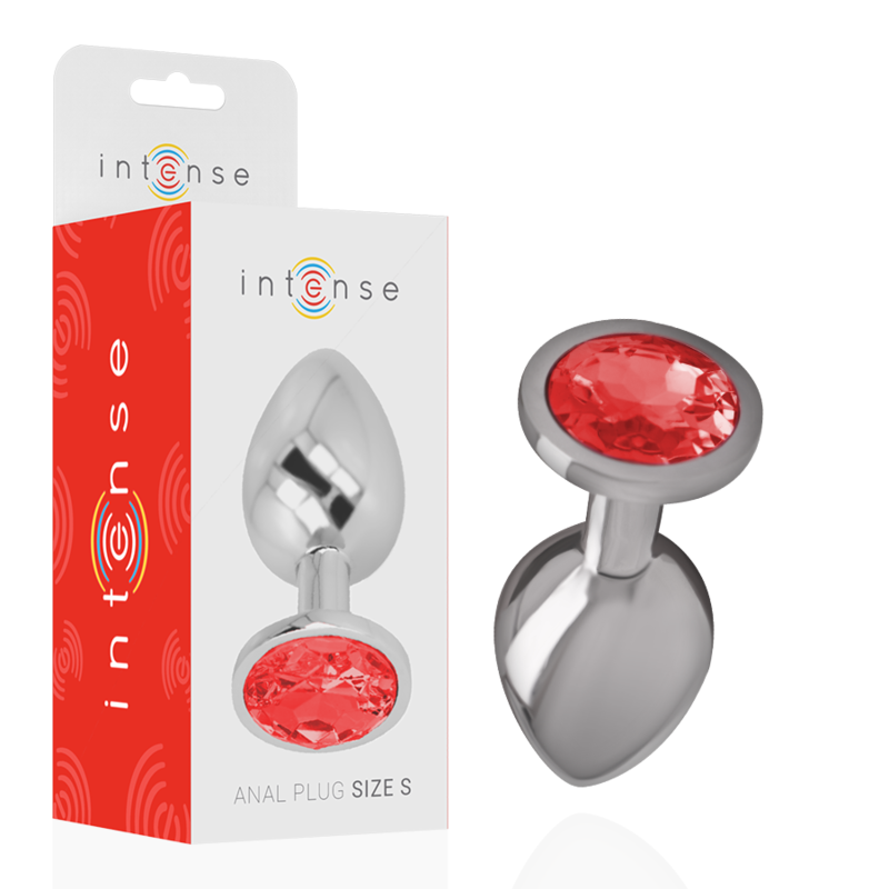 Intense Aluminum Metal Anal Plug With Red Crystal Size S | Niks.fi verkkokauppa