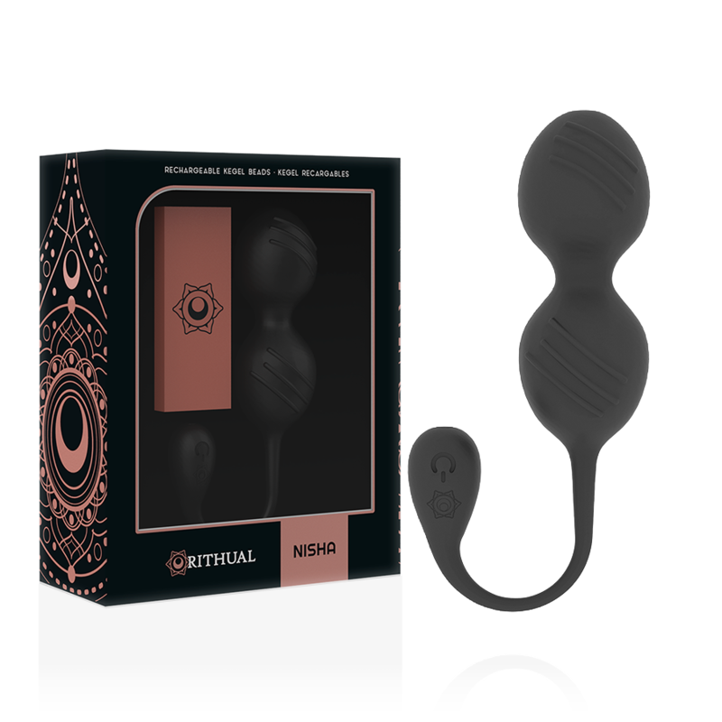 Rithual Nisha Rechargeable Vibrating Kegel Balls Black | Niks.fi verkkokauppa