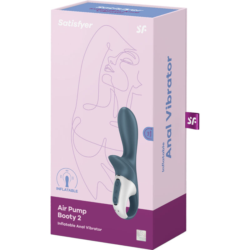 Satisfyer Air Pump Booty 2 - Tummanharmaa | Niks.fi verkkokauppa