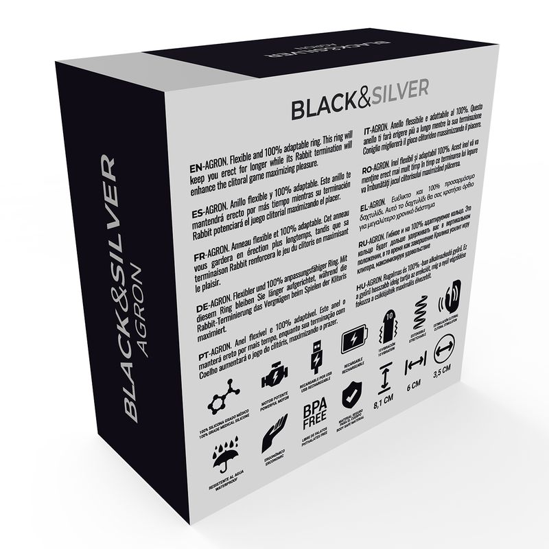 Black&Silver Agron Remote Control Cockring Watchme | Niks.fi verkkokauppa