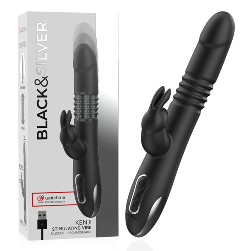 Black&Silver Kenji Stimulating Vibe Compatible With Watchme Wireless Technology | Niks.fi verkkokauppa