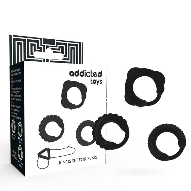 Addicted Toys C-Ring Set Black | Niks.fi verkkokauppa