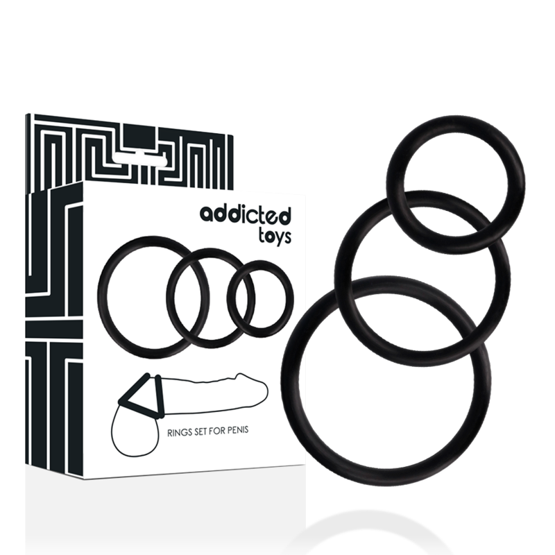 Addicted Toys Rings Set For Penis Black | Niks.fi verkkokauppa