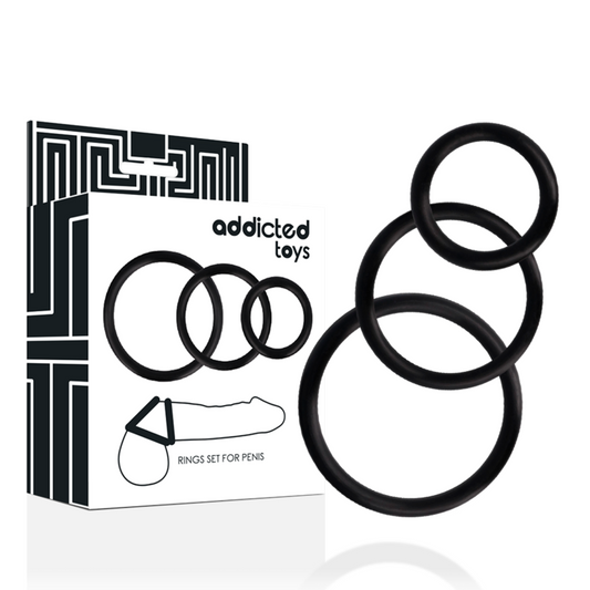 Addicted Toys Rings Set For Penis Black | Niks.fi verkkokauppa