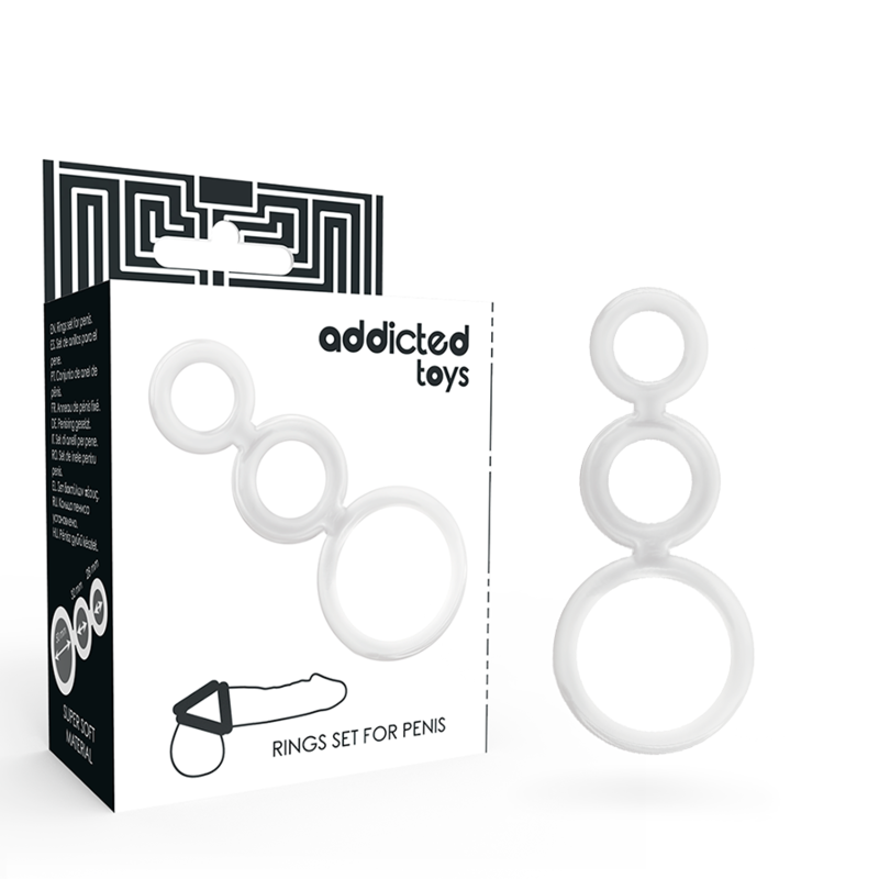 Addicted Toys Rings Set For Penis Transparent | Niks.fi verkkokauppa