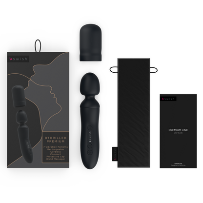 B Swish Bthrilled Vibrator Wand Premium Black | Niks.fi verkkokauppa